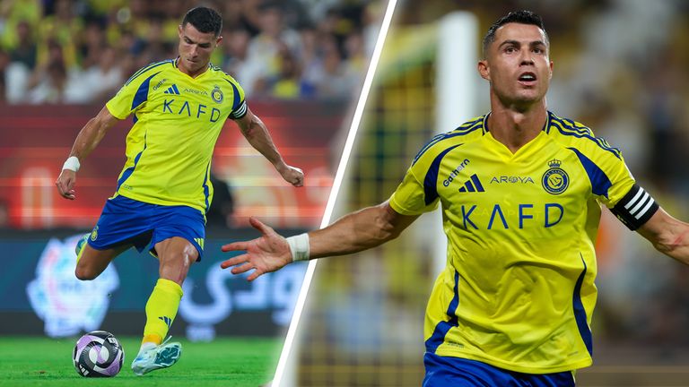 Foto Cristiano ronaldo ketika bermain di al nassr fc (skysports)